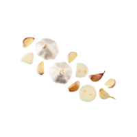 ai generiert Scheiben von Knoblauch, ohne Haut, ohne Schatten, isoliert transparent Hintergrund png