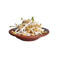 AI generated Indonesian Bean Sprouts, Without Shadow, Isolated Transparent Background png