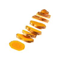 AI generated Slices of Curcuma, Earthy, Without Shadow, Isolated Transparent Background png