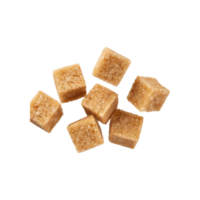 AI generated Floating Of A Brown Sugar Cubes, Without Shadow, Isolated Transparent Background png