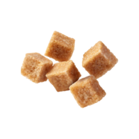 AI generated Floating Of A Brown Sugar Cubes, Without Shadow, Isolated Transparent Background png