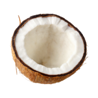 AI generated Floating Of Opened Coconut, Without Shadow, Isolated Transparent Background png