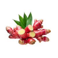 AI generated Bunch Red Ginger With Leaf Of Gringer, Isolated Transparent Background png