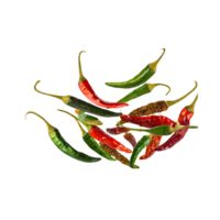 AI generated Green And Red Dried Cayenne, Without Shadow, Isolated Transparent Background png