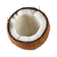 ai genererad flytande av öppnad kokos, utan skugga, isolerat transparent bakgrund png