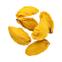 AI generated Floating Of Dried Yellow Mangoesteen, Without Shadow, Isolated Transparent Background png