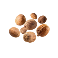 AI generated Floating Of Bunches Nutmeg, Without Shadow, Isolated Transparent Background png