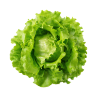 ai generiert schwebend von einer frisch Grün Kopfsalat, ohne Schatten, isoliert transparent Hintergrund png