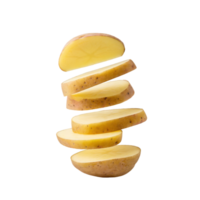 AI generated Potato Sliced, Without Shadow, Isolated Transparent Background png