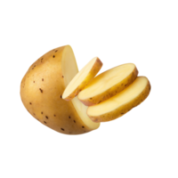 AI generated Potato Sliced, Without Shadow, Isolated Transparent Background png