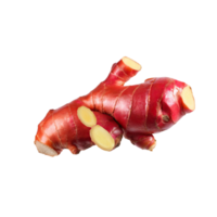 AI generated Bunch Red Ginger With Leaf Of Gringer, Isolated Transparent Background png