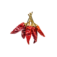 ai généré bouquet rouge très séché petit piments Cayenne, isolé transparent Contexte png