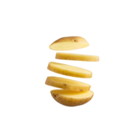 AI generated Potato Sliced, Without Shadow, Isolated Transparent Background png