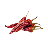 AI generated Bunch Red Very Dried Small Chilies Cayenne, Isolated Transparent Background png