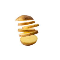 AI generated Potato Sliced, Without Shadow, Isolated Transparent Background png