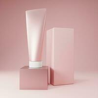 3d prestados belleza cosmético tubo Bosquejo para piel cuidado producto foto