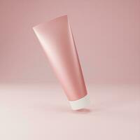 3D Rendered beauty cosmetic tube mockup for skin care product photo