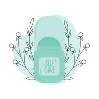 Hygiene care. Hand drawn deodorant. Daily protection from sweat. Vector