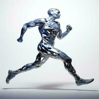 ai generado hombre corredor persona que practica jogging corriendo energía y sano ejercicio formación foto