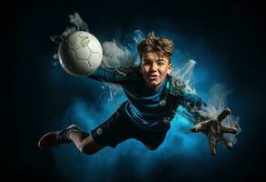 AI generated one man soccer Player man in action photo