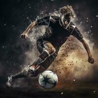 AI generated one man soccer Player man in action photo