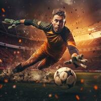 AI generated one man soccer Player man in action photo