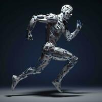 ai generado hombre corredor persona que practica jogging corriendo energía y sano ejercicio formación foto