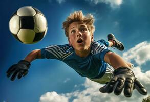 AI generated one man soccer Player man in action photo