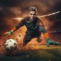 AI generated one man soccer Player man in action photo