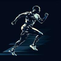 ai generado hombre corredor persona que practica jogging corriendo energía y sano ejercicio formación foto