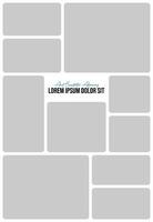 Pictures or photos frame collage. comics page grid layout abstract photo frames and digital photo wall template vector