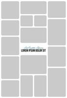 Pictures or photos frame collage. comics page grid layout abstract photo frames and digital photo wall template vector