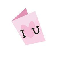 I love you lettering in a pink greeting card Vector illustration