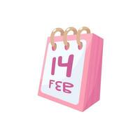 Calendar icon in isometric 3d style on a white background Valentines day vector