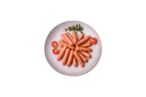 Delicious small sausages with salt, spices and herbs png