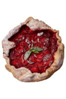 Delicious fresh sweet homemade rustic style strawberry tart png