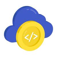 Unique design icon of cloud coding vector