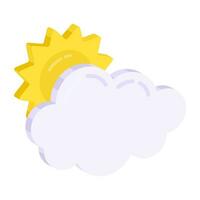 un único diseño icono de parcialmente nublado día vector