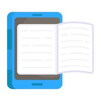 Conceptual flat design icon of mobile book vector