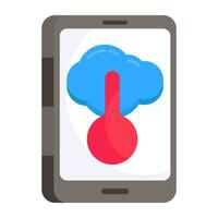 Mobile weather app icon in premium style vector