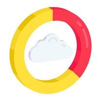 Editable design icon of cloud analytics vector