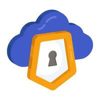 Editable design icon of cloud security vector