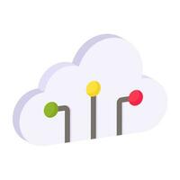 Premium download icon of cloud networking vector