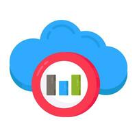 Editable design icon of cloud analytics vector