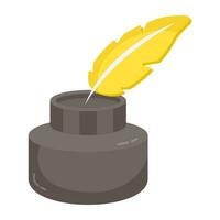 Editable design icon of inkpot vector