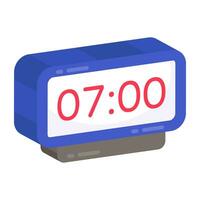 Editable design icon of digital clock vector