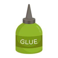 A flat design icon of glue bottle vector