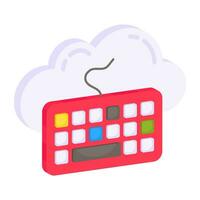 Modern design icon of cloud keyboard vector