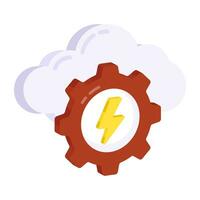 Creative design icon of cloud setting vector