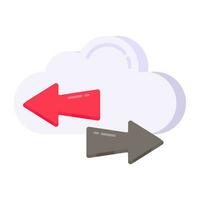 Editable design icon of cloud data transfer vector